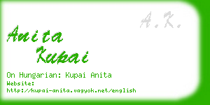 anita kupai business card